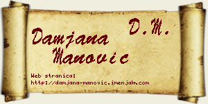 Damjana Manović vizit kartica